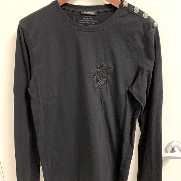 Balmain FW 2017 Black Lion Embroidery Tee - Picture 7 of 14